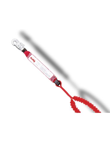 Anticaidas Elastica Faru Con Absorbedor De Energia Doble Cuerda Mosqueton Doble Gancho De Acero 50 Mm