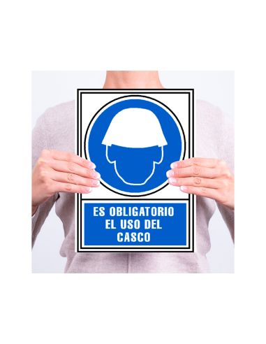 Pictograma Archivo 2000 Obligatorio Uso De Casco Pvc Azul Luminiscente 210X297 Mm
