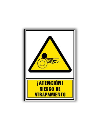 Pictograma Archivo 2000 Atencion Riesgo De Atrapamiento Pvc Amarillo Luminiscente 210X297 Mm