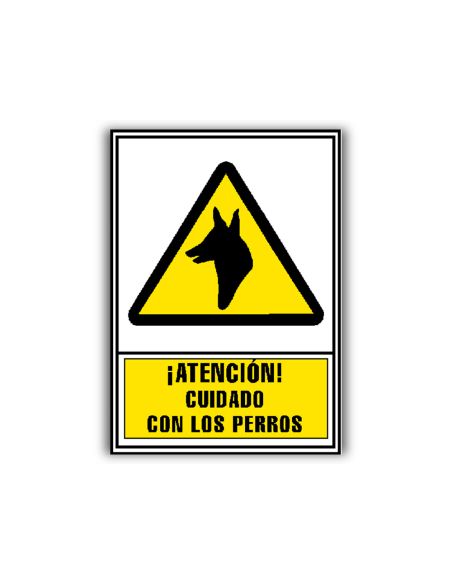 Pictograma Archivo 2000 Atencion Cuidado Con Los Perros Pvc Amarillo Luminiscente 210X297 Mm