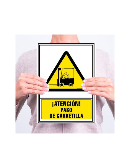 Pictograma Archivo 2000 Atencion Paso De Carretilla Pvc Amarillo Luminiscente 210X297 Mm