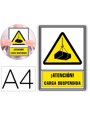 Pictograma Archivo 2000 Atencion Carga Suspendida Pvc Amarillo Luminiscente 210X297 Mm