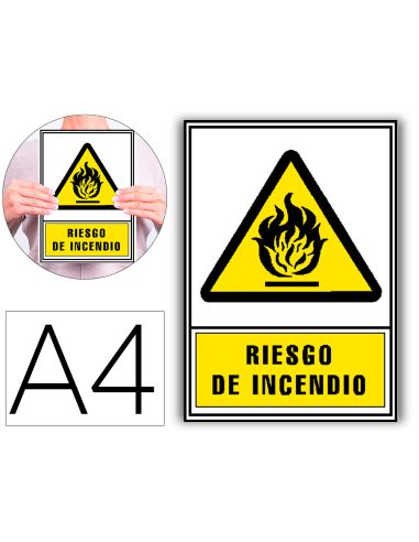 Pictograma Archivo 2000 Riesgo De Incendio Pvc Amarillo Luminiscente 210X297 Mm
