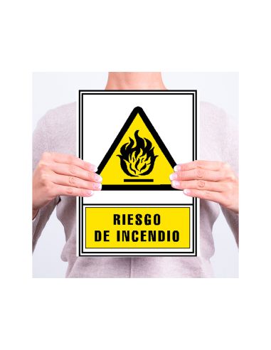 Pictograma Archivo 2000 Riesgo De Incendio Pvc Amarillo Luminiscente 210X297 Mm