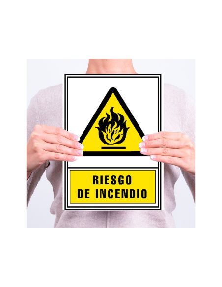Pictograma Archivo 2000 Riesgo De Incendio Pvc Amarillo Luminiscente 210X297 Mm