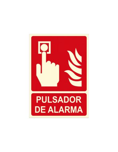 Pictograma Archivo 2000 Pulsador De Alarma Pvc Rojo Luminiscente 210X300 Mm