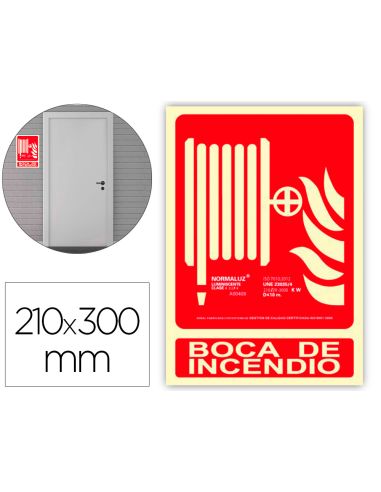 Pictograma Archivo 2000 Boca De Incendio Pvc Rojo Luminiscente 210X300 Mm