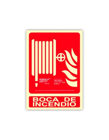Pictograma Archivo 2000 Boca De Incendio Pvc Rojo Luminiscente 210X300 Mm