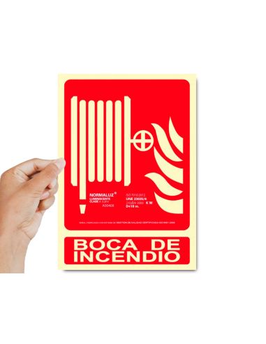 Pictograma Archivo 2000 Boca De Incendio Pvc Rojo Luminiscente 210X300 Mm