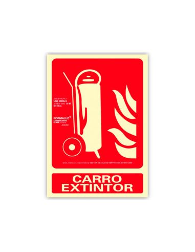 Pictograma Archivo 2000 Carro Extintor Pvc Rojo Luminiscente 210X300 Mm