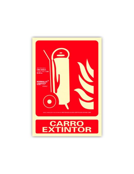 Pictograma Archivo 2000 Carro Extintor Pvc Rojo Luminiscente 210X300 Mm