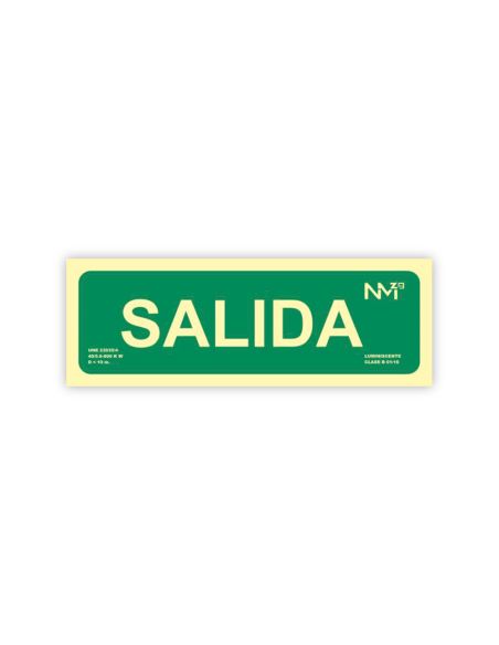 Pictograma Archivo 2000 Salida Pvc Verde Luminiscente 300X105 Mm Pack De 2 Unidades