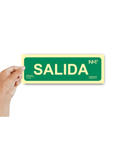 Pictograma Archivo 2000 Salida Pvc Verde Luminiscente 300X105 Mm Pack De 2 Unidades