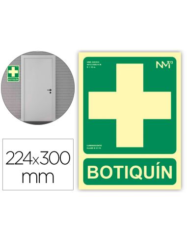 Pictograma Archivo 2000 Botiquin Pvc Verde Luminiscente 224X300 Mm