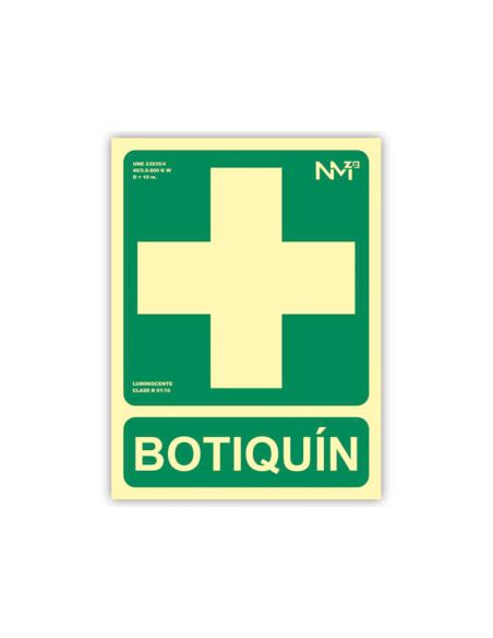 Pictograma Archivo 2000 Botiquin Pvc Verde Luminiscente 224X300 Mm