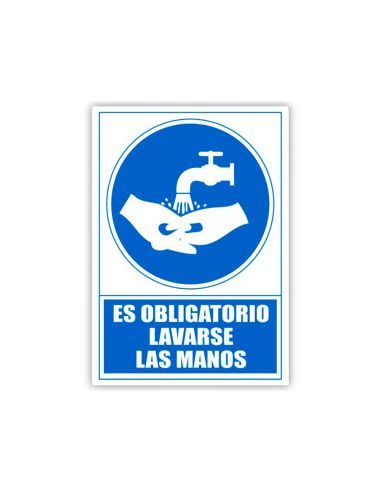 Pictograma Archivo 2000 Obligatorio Lavarse Las Manos Pvc Color Azul 210X297 Mm