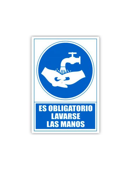 Pictograma Archivo 2000 Obligatorio Lavarse Las Manos Pvc Color Azul 210X297 Mm