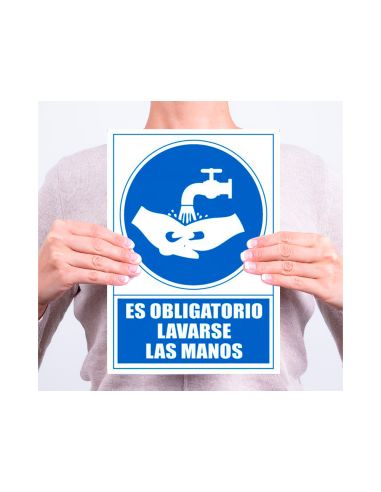 Pictograma Archivo 2000 Obligatorio Lavarse Las Manos Pvc Color Azul 210X297 Mm