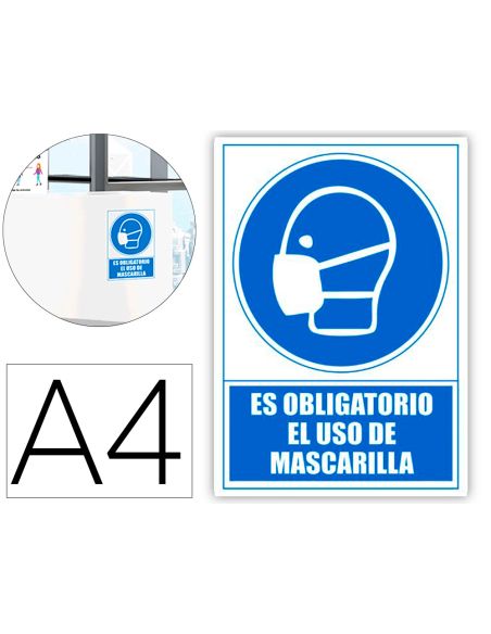 Pictograma Archivo 2000 Obligatorio El Uso De Mascarilla Pvc Color Azul 210X297 Mm
