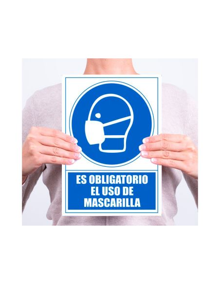 Pictograma Archivo 2000 Obligatorio El Uso De Mascarilla Pvc Color Azul 210X297 Mm