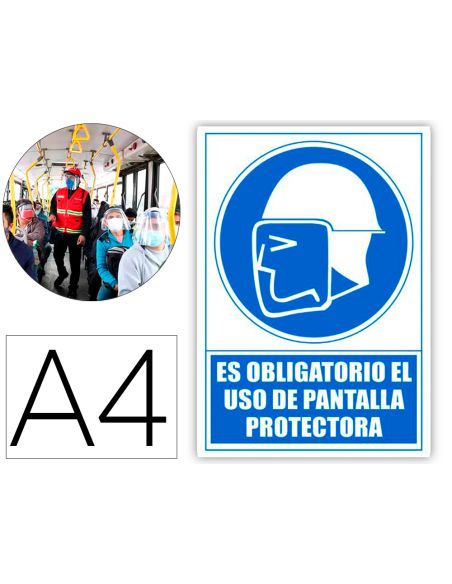 Pictograma Archivo 2000 Obligatorio Uso De Pantalla Protectora Pvc Color Azul 210X297 Mm