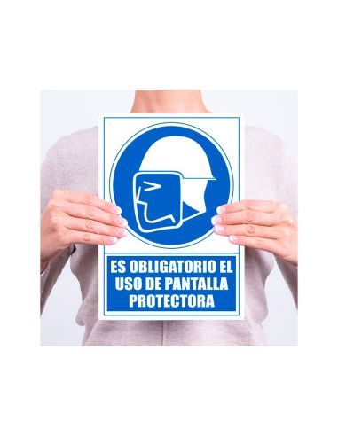 Pictograma Archivo 2000 Obligatorio Uso De Pantalla Protectora Pvc Color Azul 210X297 Mm
