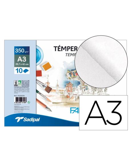 Bloc Dibujo Acuarela Sadipal Fabriano Espiral Din A3 10 Hojas 350 G/M2 Grano Suave