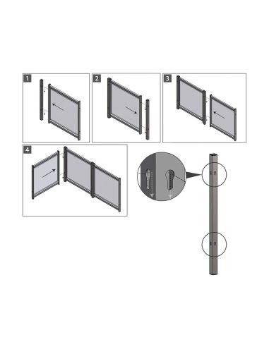 Soporte Conector Nobo Para Pantalla Separadora Modulares Nobo Premium Plus
