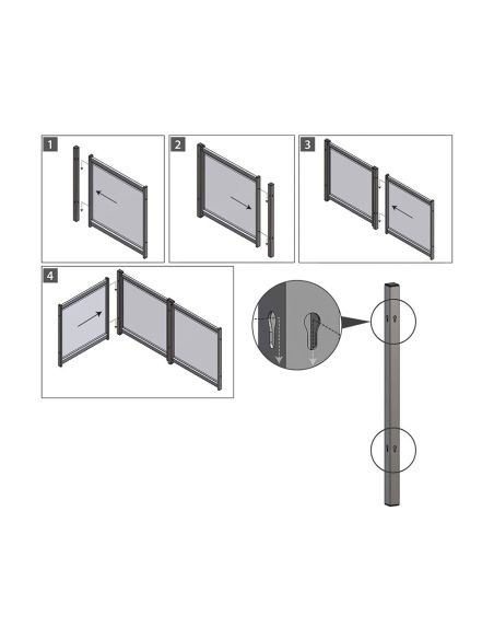 Soporte Conector Nobo Para Pantalla Separadora Modulares Nobo Premium Plus