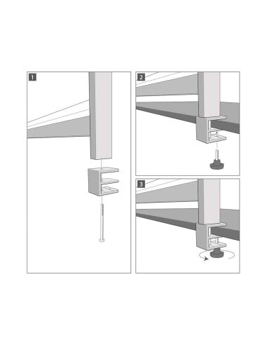 Abrazadera Nobo Para Pantalla Separadora Nobo Premium Plus Sobremesa Pack De 2 Unidades