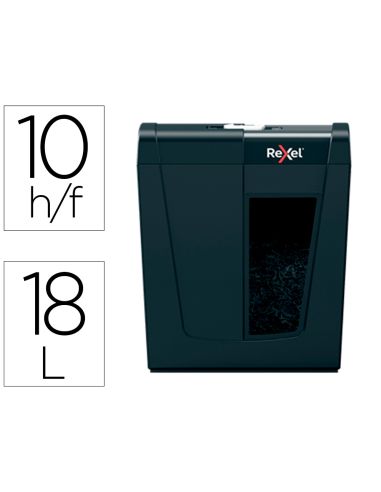 Destructora De Documentos Rexel Secure X10 Eu Capacidad 10 Hojas Grapas Clips Tarjetas Y Cd 18 L