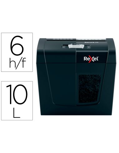 Destructora De Documentos Rexel Secure X6 Eu Capacidad 6 Hojas Grapas Clips Tarjetas Y Cd