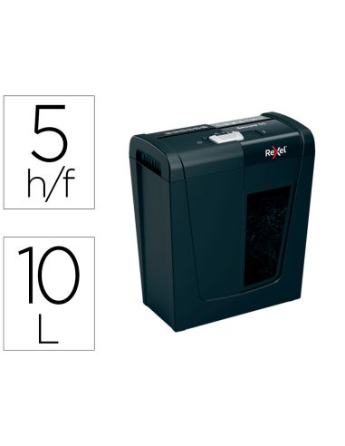 Destructora De Documentos Rexel Secure S5 Eu Capacidad 5 Hojas Grapas Clips Tarjetas Y Cd Papelera 10 L
