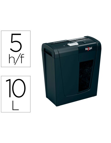 Destructora De Documentos Rexel Secure S5 Eu Capacidad 5 Hojas Grapas Clips Tarjetas Y Cd Papelera 10 L