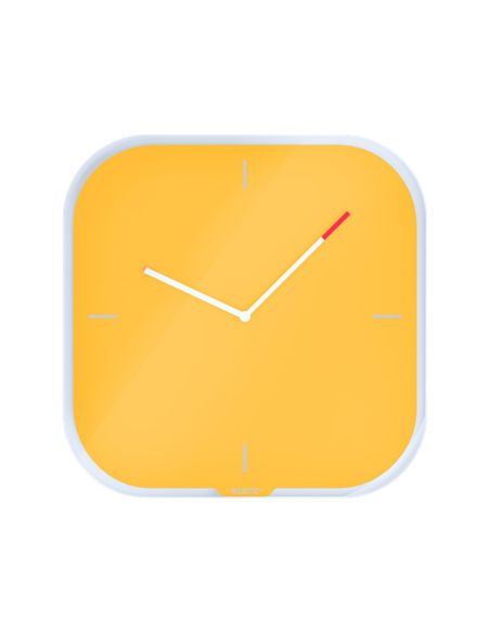Reloj Leitz Cosy De Pared Silencioso Cristal 30X30 Cm Amarillo