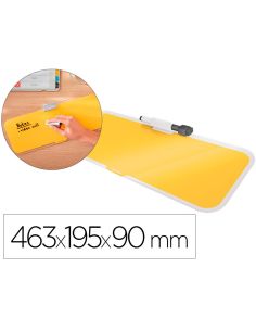 Pizarra Leitz Cosy Sobremesa Cristal Con Rotulador Y Borrador Amarillo 150X60X380 Mm