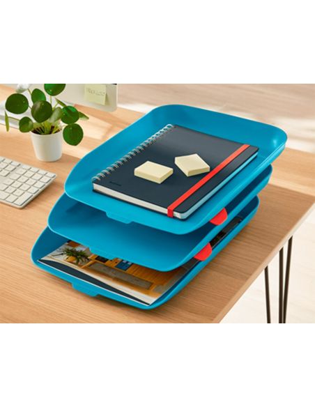 Bandeja Sobremesa Plastico Leitz Cosy Set De 3 Unidades Azul 274X120X456 Mm|Libreriasalesiana