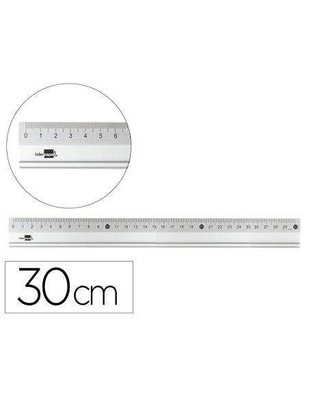 Regla Liderpapel Metalica Aluminio 30 Cm