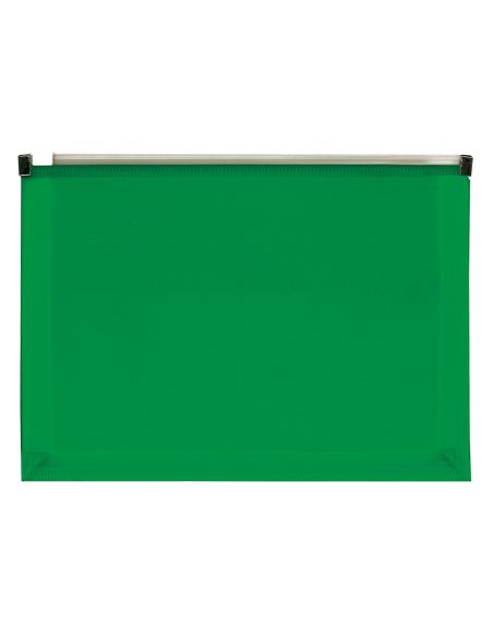 Carpeta Dossier Liderpapel A4 Cierre De Cremallera Verde Translucido