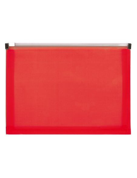 Carpeta Dossier Liderpapel A4 Cierre De Cremallera Rojo Translucido