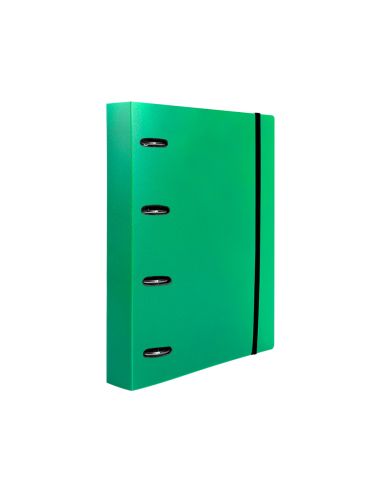 Carpeta Con Recambio Liderpapel A4 Cuadro 5Mm 100 Hojas 80G Polipropileno 4 Anillas 40Mm Verde Translucido