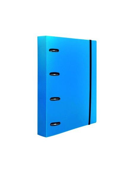 Carpeta Con Recambio Liderpapel A4 Cuadro 5Mm 100 Hojas 80G Polipropileno 4 Anillas 40Mm Azul Translucido