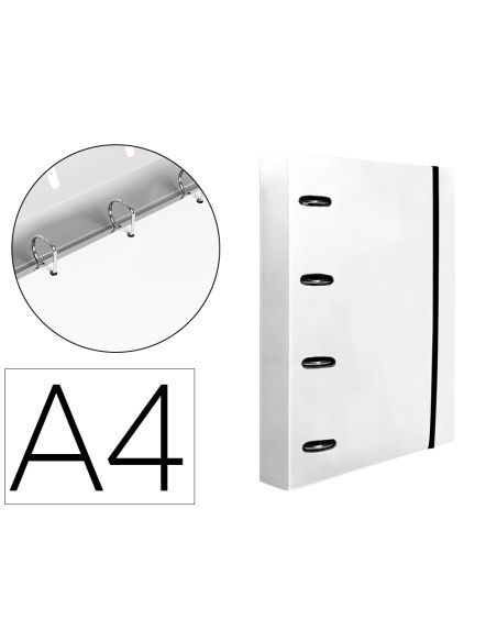 Carpeta Con Recambio Liderpapel A4 Cuadro 5Mm 100 Hojas 80G Polipropileno 4 Anillas 40Mm Transparente