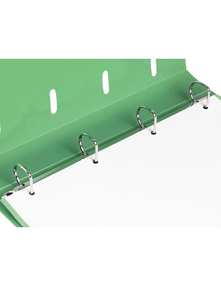 Carpeta Con Recambio Liderpapel A4 Cuadro 5Mm 100 Hojas 80G Polipropileno 4 Anillas 25Mm Color Verde