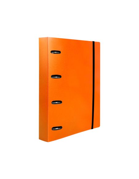 Carpeta Con Recambio Liderpapel A4 Cuadro 5Mm 100 Hojas 80G Polipropileno 4 Anillas 25Mm Color Naranja
