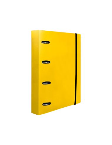 Carpeta Con Recambio Liderpapel A4 Cuadro 5Mm 100 Hojas 80G Polipropileno 4 Anillas 25Mm Color Amarillo