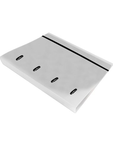 Carpeta Con Recambio Liderpapel A4 Cuadro 5Mm 100 Hojas 80G Polipropileno 4 Anillas Mixtas 25Mm Transparente