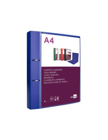 Carpeta Liderpapel Canguro 2 Anillas 40 Mm Mixtas Polipropileno Din A4 Azul Translucido