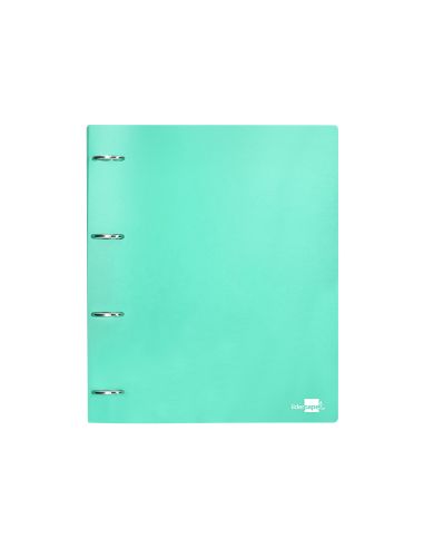 Carpeta Liderpapel 4 Anillas Mixtas 40 Mm Polipropileno Din A4 Verde Manzana Opaco