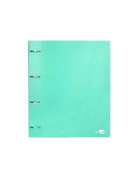 Carpeta Liderpapel 4 Anillas Mixtas 40 Mm Polipropileno Din A4 Verde Manzana Opaco